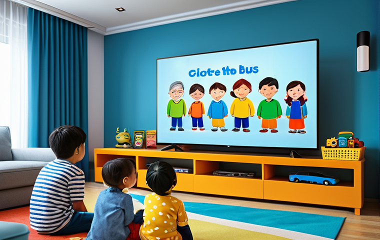 **

 A group of diverse children, all fully clothed in colorful and modest outfits, joyfully watching "Tayo the Little Bus" on a large screen in a brightly lit, family-friendly living room. Tayo characters are visible on the screen. Safe for work, appropriate content, perfect anatomy, natural proportions, high-resolution, professional illustration.
 
 **