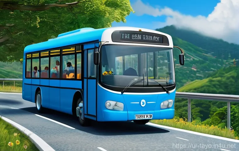 타요의 에피소드 베스트 5 - **Prompt 1: A heartwarming scene of cooperation and friendship among little buses.**
    "A group of...