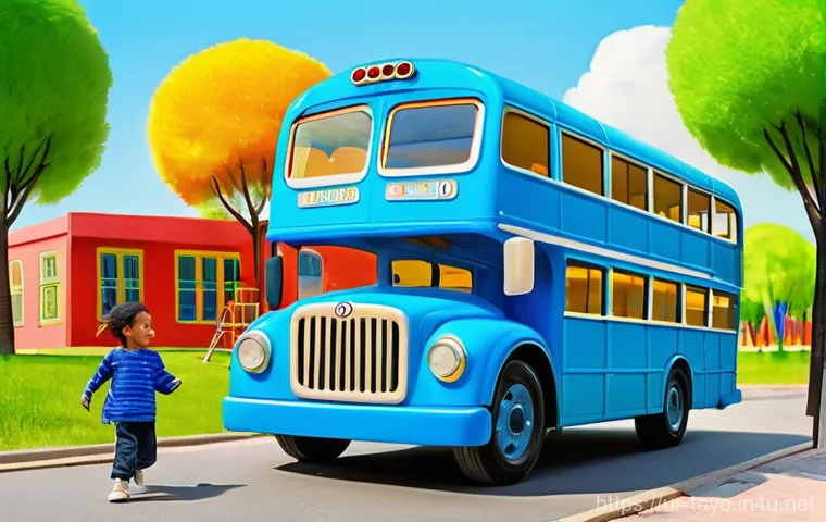 타요 캐릭터와 색채의 중요성 - **Prompt 1: Tayo and the Joy of Learning Colors**
A cheerful, vibrant illustration of a bright b...