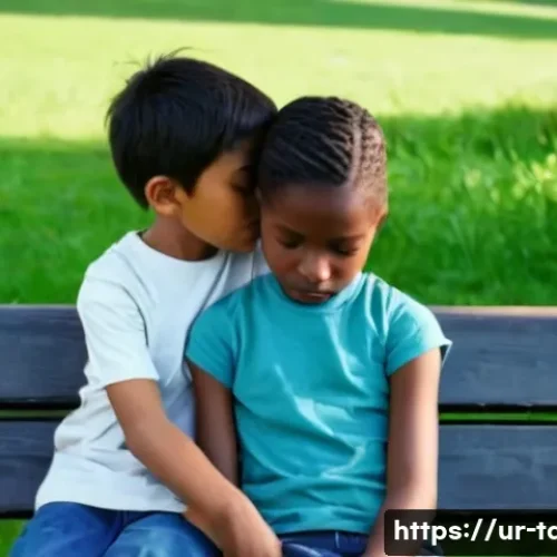 Home 26 타요와 로기 우정 이야기 - **Prompt 1: Steadfast Support in Times of Trouble**
"A heartwarming scene of two young children,...